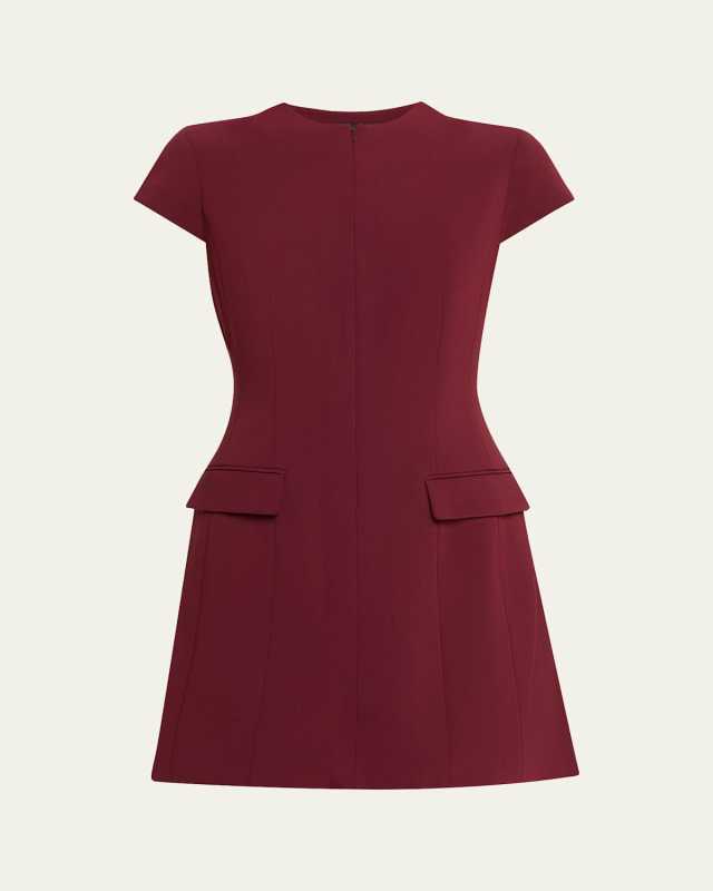 Tailored Zip-Front Mini Dress